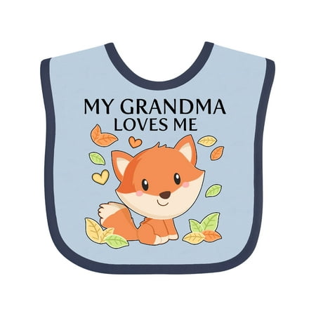 

Inktastic My Grandma Loves Me- little fox Gift Baby Boy or Baby Girl Bib