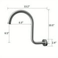thumbnail image 3 of High Rise Shower Head Extension Arm,S Shape Shower Extender Pipe Arm with Flange,10inch NPT Threads,Bathroom Accessories Compatible with Rain Shower, 3 of 9