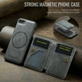 thumbnail image 6 of Compatible for iPhone 7 / 8 / SE 2022 & 2020 Wallet Case,[Support MagSafe Wireless Charging] Back Flip Magnetic Leather Phone Cover with Detachable RFID Blocking Card Holder,Gray, 6 of 12