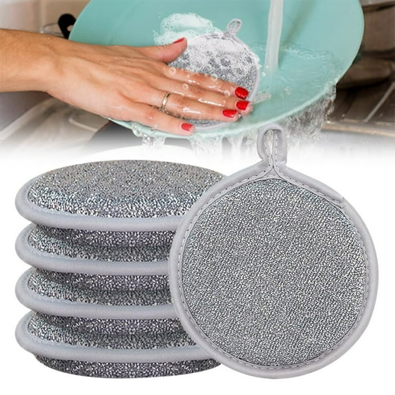 EclipseJewels Multipurpose Wire Dishwashing Rags 4-Pack, Steel Wire Dishcloths for Wet & Dry Cleaning, Kitchen Dish Towels for Scrubbing & Drying,Silver