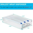 thumbnail image 2 of Hirchor 3 in 1 Wrap Dispenser with Cutter, Aluminum Foil, Wax Paper and Plastic Wrap Organizer for Kitchen Drawer, Acrylic Roll Organizer Holder, Compatible with 12" Roll, 2 of 5