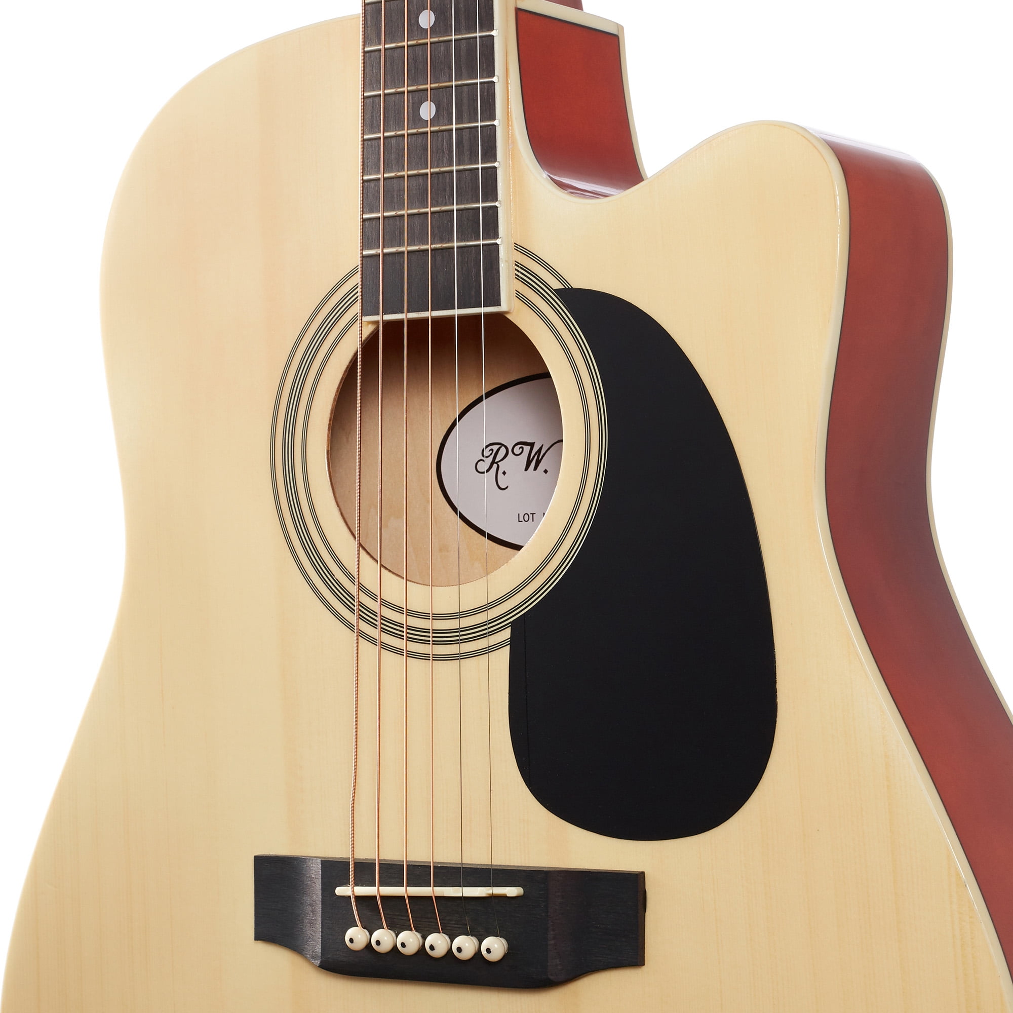Jameson 41-Inch Full-Size Acoustic Electric Guitar with Thinline Cutaway Design, Natural