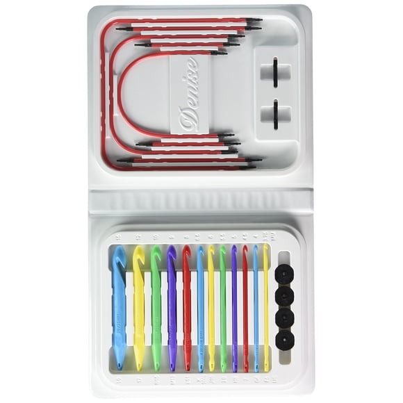 Denise Interchangeable Crochet Hook Kit-Blue W/Bright Hooks