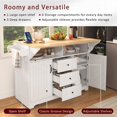 thumbnail image 2 of Kitchen Island with 2 Drop Leaves & Charging Station - Dual Folding & Multifunctional, 2 of 25