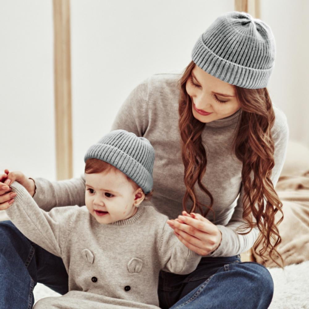 Boys Knitted Hats Baby Beanies Spring I Love Mom Dad Child Hat 3 Colors 