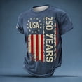 thumbnail image 4 of USA 250th Anniversary Shirt Mens 4th of July T Shirts Short Sleeve Crew Neck Tee Independence Days Top Navy L, 4 of 5