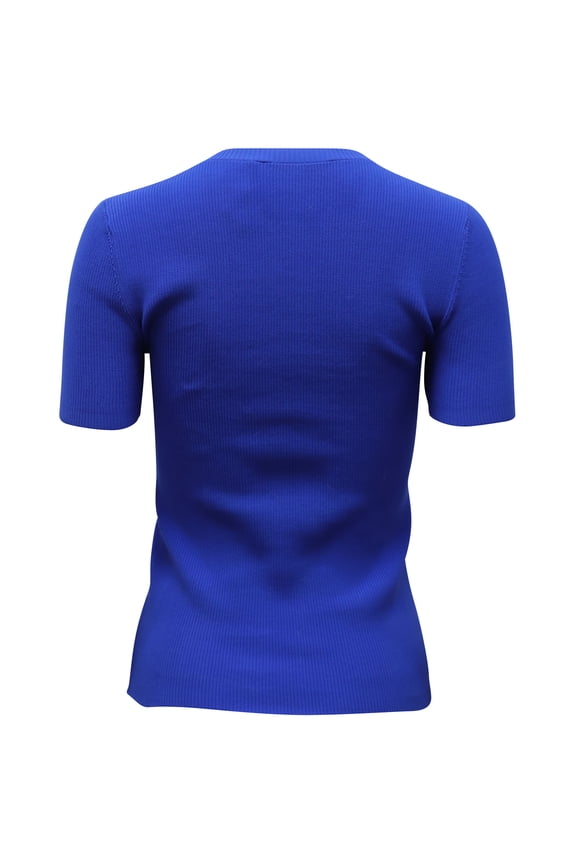 Pre-Owned Helmut Lang Zip Tee in Royal Blue Polyester