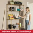 thumbnail image 6 of Open Box Rubbermaid 5-Tier Heavy Duty Gold Wire Shelving Unit, 1250lb Capacity, 6 of 11