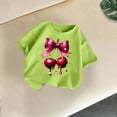 thumbnail image 3 of Kiijoy Girls Summer T-Shirt Cherry Print Short Sleeve Crew Neck T Shirt Tee, Sizes 2-14, 3 of 4