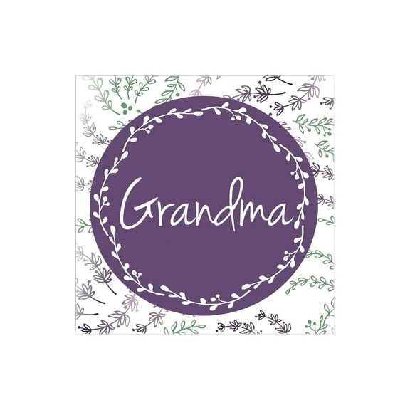 Grandma Purple Circle Foliage 12 x 12 Wood Wall Sign Plaque