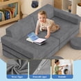 thumbnail image 2 of FAGINEY Modular Play Sofa for Kids 12pcs Play Couch Multifunctional Child Sectional Sofa for Playroom for Toddler Ages 1-3, Grey, 2 of 6