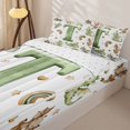thumbnail image 3 of Castle Fairy Dragon Letter T Zipper Twin Comforter Sets with Fitted Sheet and 2 Pillowcases,Watercolor Animal Zipper Bedding Set,4-Piece,Reversible, 3 of 6