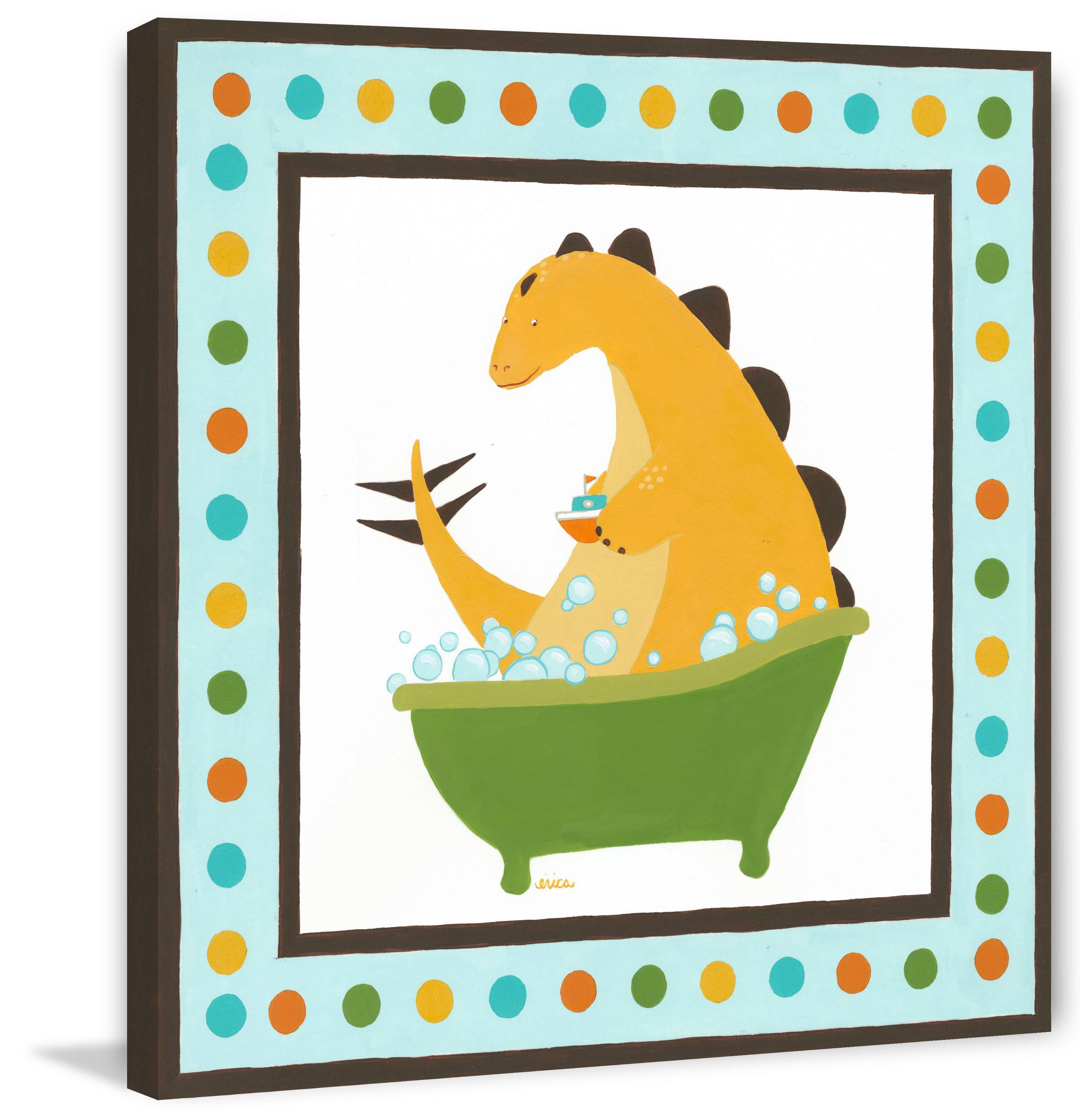 Marmont Hill Rub-a-dub Dino IV Canvas Wall Art