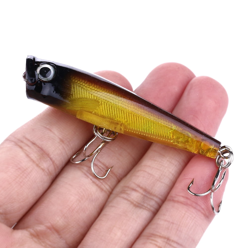HENGJIA Top Water Popper Fishing Lures Saltwater, 6 Pack Pencil Popper Lures Artificial Hard Baits for Bass, Trout, Walleye Fishing Lure