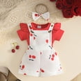 thumbnail image 2 of Splozh Baby Overalls Girl 3 6 9 12 18 Months Baby Girl Clothes Cute Shorts Outfits Romper Overall Ruffle Outfit,Red,0-3 Months, 2 of 7