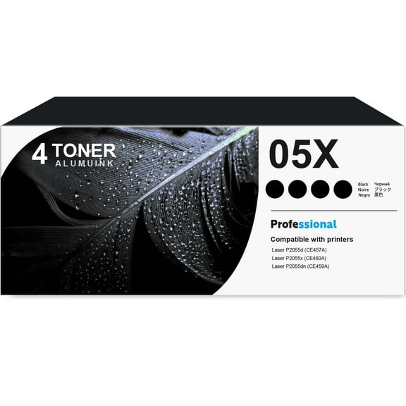 05X CE505X Toner Cartridge Balck 4-Pack Compatible for 05X CE505X Toner Cartridges for Laser P2055 Series Printer