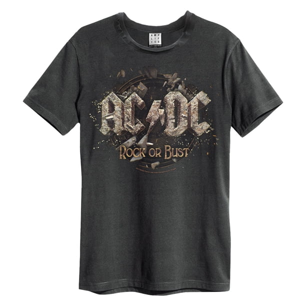 Amplified - Camiseta Rock Or Bust AC/DC para Adultos Unisex (Carbón)