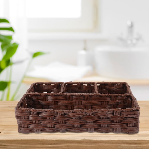 FRCOLOR Mini Wicker Basket Organization Rattan Storage Box