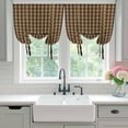 thumbnail image 5 of Tie Up Curtains for Windows Black Stars Buffalo Plaid Valance Adjustable Balloon Curtain Brown Checkered Tie Up Shades for Kitchen Living Room Bedroom Privacy Curtain Drape 34x45 Inch, 5 of 9