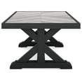 thumbnail image 6 of Signature Design by Ashley Beachcroft Rectangular Outdoor Cocktail Table, Black Frame, Light Gray Porcelain Top, Farmhouse X-Leg, 6 of 9