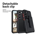 thumbnail image 6 of TJS for Samsung Galaxy S23 Case, with Belt Clip Holster, Heavy Duty Military Grade Drop Protection Hard Phone Case with 360° Rotating Kickstand Clip for Galaxy S23 (Black), 6 of 9