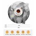 thumbnail image 6 of 15 Inch Round Placemats Set of 6, Black Grey Mountain Non Slip Heat Insulation PP Table Mats, Misty Forest Nature Woodland Pine Tree Landscape Washable Place Mats for Kitchen Dining Party Table Decor, 6 of 7