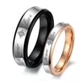 thumbnail image 3 of K-KED Black & Pink Forever Love Wedding Matching Ring CZ Inlay Men Women Lovers Rings-11-Pink, 3 of 9