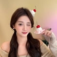 thumbnail image 6 of Plush Creamy Fruit Cake Hair Clip For Women Girls Soft Polyester Alloy Hair Accessory For School Party Daily Use, 6 of 8