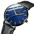 thumbnail image 1 of WREESH Montre Homme Tendance Ultra Fine Minimaliste Bracelet en Cuir Fin Acier Inoxydable Quartz, 1 of 3