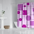 thumbnail image 3 of Ensemble de Rideaux de Douche avec Encliquetage, Géométrie Texturée en Lin Violet Royal (4) Rideaux de Douche Réutilisables, Doublure de Douche, Rideau de Bain en Polyester Décoratif, 72x72 Pouces, 3 of 4