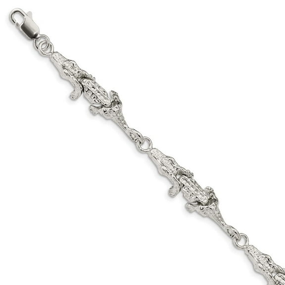 Sterling Silver Alligator Bracelet QA9