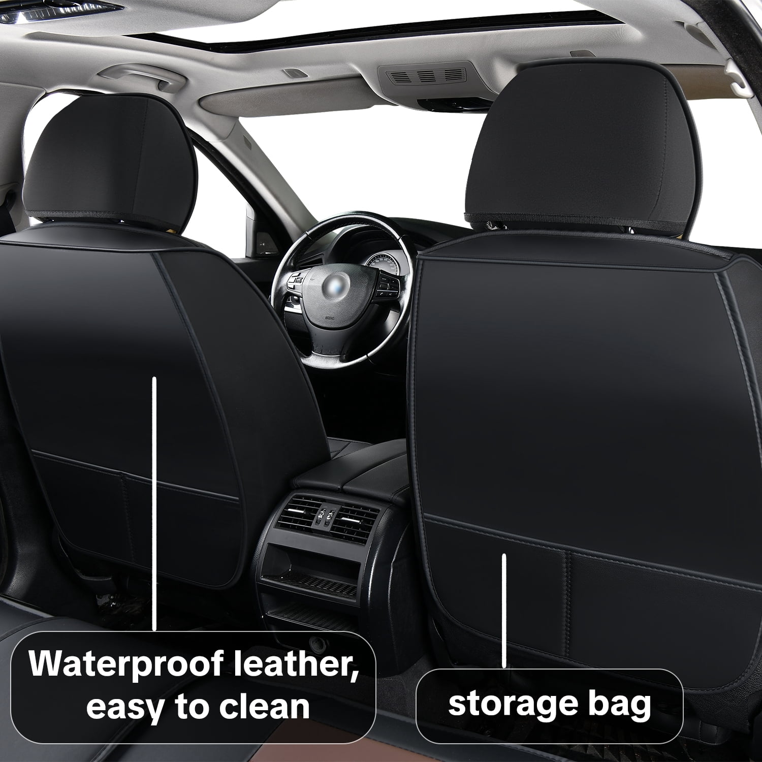 2007 for Toyota Yaris S Car Seat Cover, Waterproof Faux Leather Full Set of 5 Seats Wear Resistance Protect and Upgrade Seats, Car Seat Covers, Upgrade the Car's Interior