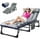 4-Fold Gray Strip w/ 2 Sided Mattress & Pillow
