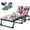 4-Fold Gray Strip w/ 2 Sided Mattress & Pillow, variant on Slsy Folding Lounge Chair, 5-Position Adjustable Outdoor Reclining Chair, Folding Sleeping Bed Cot, Folding Chaise Lounge Chair for Pool Beach Patio Sunbathing