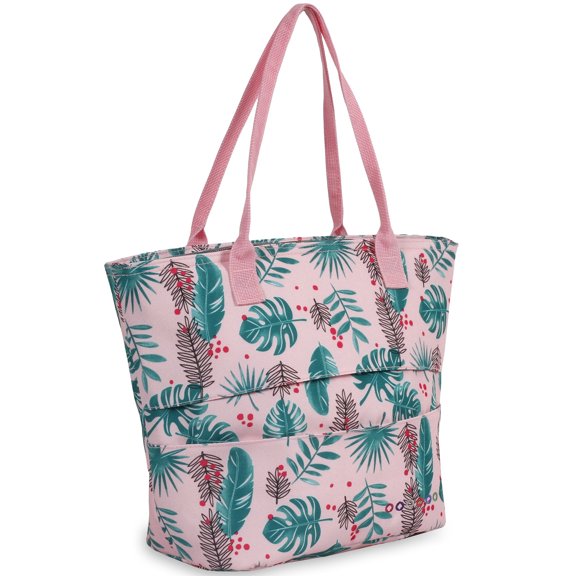 J World Womens Lola Insulated Lunch Tote Bag for School and Work, Palm Leaves