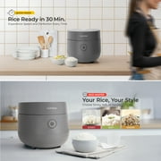 CUCKOO Micom Rice Cooker 3-Cup Uncooked / 6-Cup Cooked with Nonstick Inner Pot, Small Rice Maker with 8 Menu Options, Fuzzy Logic Technology, Auto Clean, Quick Rice Mode, Gray (CR-0375FG)