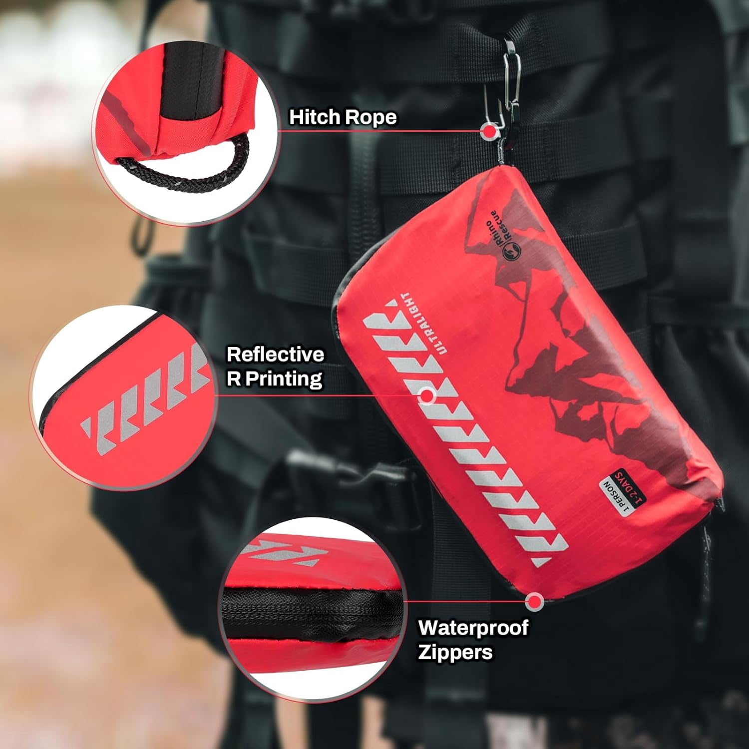 Small First Aid Kit Ultralight Water-Resistent Medical Kit for Hiking, Backpacking, Cycling, Travel, Vehicles