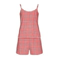 thumbnail image 6 of jobturf Lounge Sets for Women Summer Fashion Plaid Pajama Set Spaghetti Straps Scoop Neck Tank Tops and Shorts Matching Pjs 2 Piece Outfits, 6 of 8