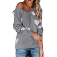 thumbnail image 2 of Tricot pour Femmes Saint-Valentin Doux Confortable Coupe Ample Décontracté Hiver Chaud Col Roulé Haut, 2 of 5