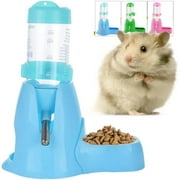 Visland Pet Drinking Bottle with Food Container Base Hut Hanging Water Feeding Bottles Auto Dispenser for Hamsters Rats Small Animals Ferrets Rabbits Small Animals