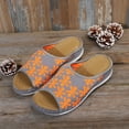 thumbnail image 4 of JeashCHAT Slip On Slide Sandals for Women Fish Mouth Slippers, Retro Color Matching Flowers, Wedges With Flying Woven Slippers (Gray), 4 of 4