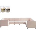thumbnail image 4 of Meridian Furniture Sectionnel Modulaire Alina avec Revêtement en Velours Rose Doux et Capitonnage Profond, 4 of 19