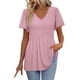 thumbnail image 1 of Vestido Corto de Verano Color Sólido Cerradura Manga Corta Cuello Redondo Top / Camisa Poliéster, Blusa Casual de Moda para la Primavera Y el Verano, 1 of 9