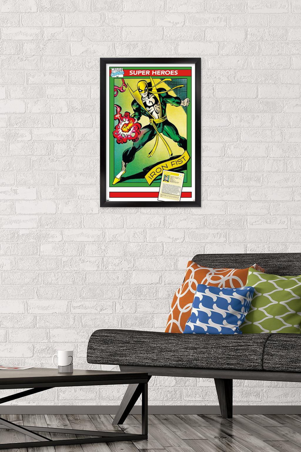 Marvel Trading Cards - Iron Fist Wall Poster, 14.725" x 22.375" Framed