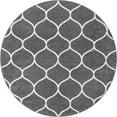 thumbnail image 3 of Unique Loom Trellis Frieze Collection Area Rug - Rounded (7' Round Dark Gray/Ivory), 3 of 7