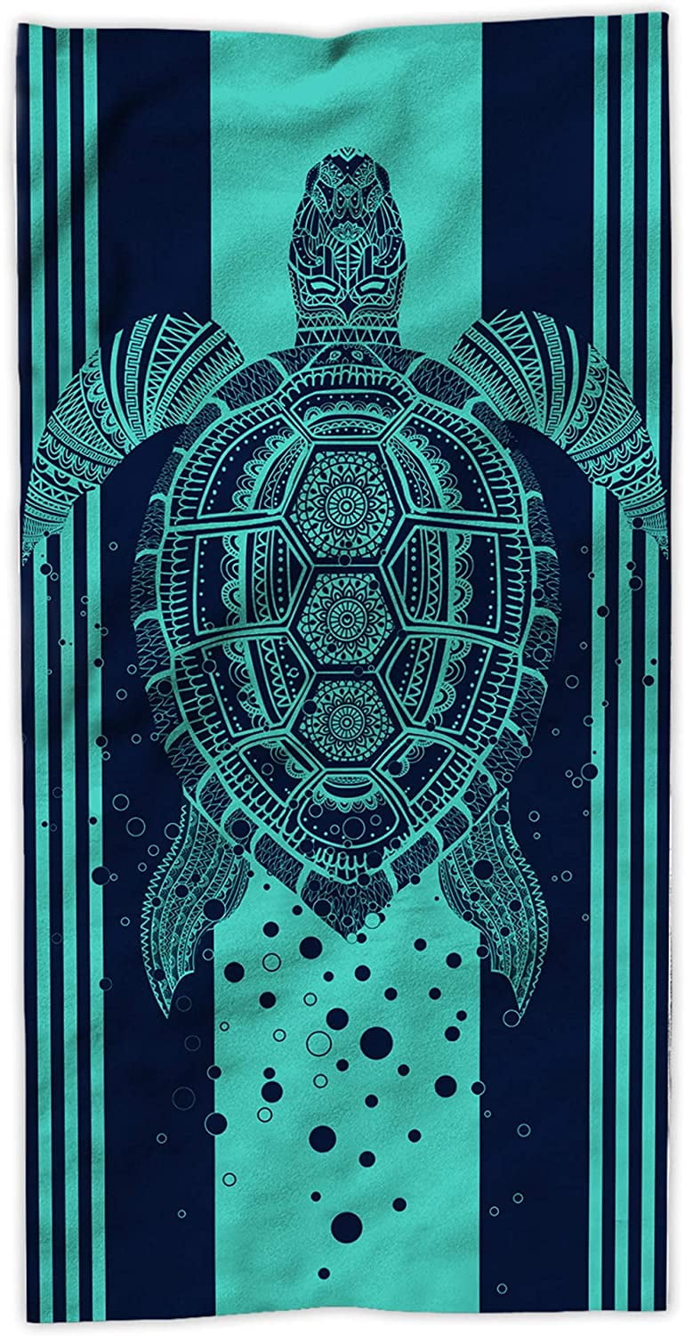 aoselan Turtle Beach Towel,Tropical Blue Microfiber Bath Towel Sea