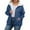 Dark Blue, variant on Bibifish Womens Jackets Oversized Fall Winter Warm Fleece Zip Up Hooded Jackets Casual Long Sleeve Solid Color Soft Outerwear Coats With Pocket