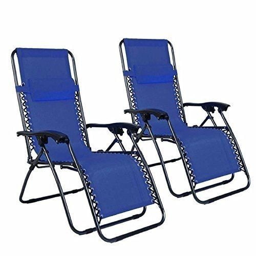 2PCS Gravity Chair Adjustable Folding Reclining Patio Folding Lawn