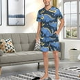 thumbnail image 7 of joogoo Men's Pajama Set Crocodile Cartoon V-Neck Pj Shorts Set 2 Piece Loungewear Sleepwear XL, 7 of 7