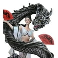 thumbnail image 6 of Legends Oriental Black Dragon King With Red Fans Geisha Dancer Fairy Figurine, 6 of 9